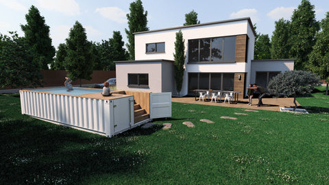 piscine container en extérieur